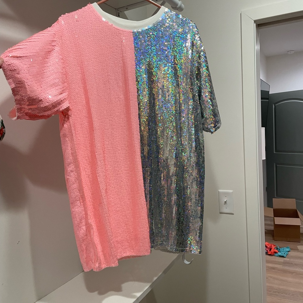 Two toned sequence shirt/dress #disco